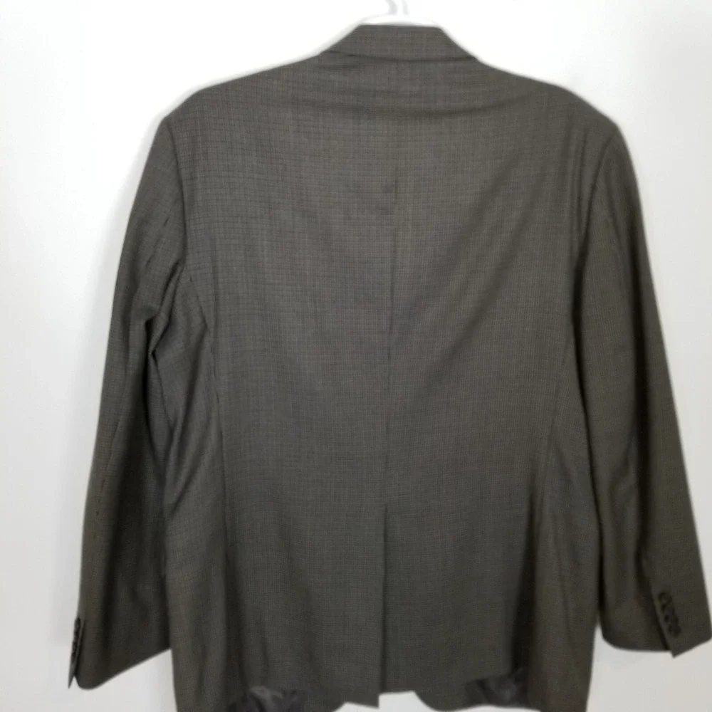 Lauren Ralph Lauren Men 100% Wool Houndstooth Blazer Jacket‎ Sz 46 L Gray Sport